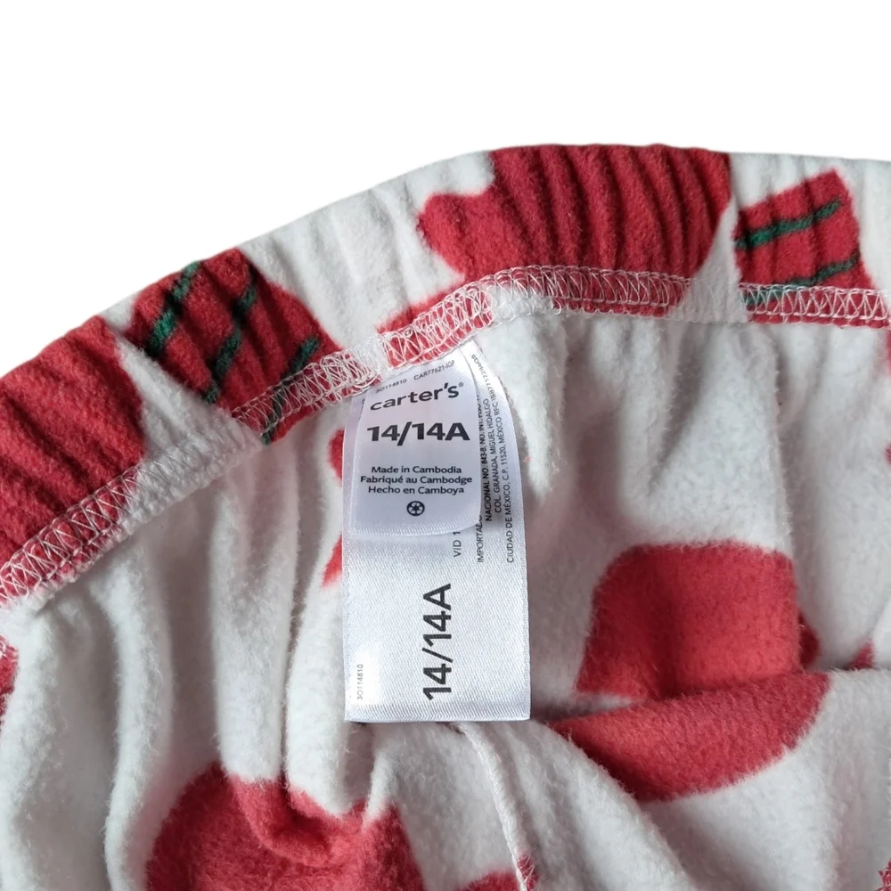 Carter's Christmas Super Cozy and Warm Fleece‎ Pajama Pants Size 14